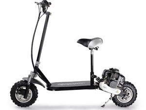 NEW MotoTec 3 Speed Shifter 49cc Gas Scooter with Seat Knobby Tires MT-GS3_Black