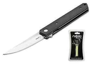 BÖKER Kwaiken Mini CARBON VG-10 Taschenmesser Nr. 0034 & Ni-Glo Safety Marker