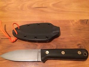 LT Wright Genesis / A2 Steel / Flat Grind Blade / Black Matte Canvas Micarta