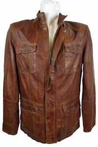 Milestone Homme Veste Cuir Agneau Véritable whisky NEUF 6870
