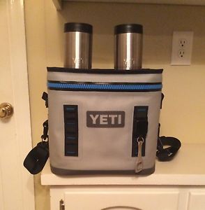Yeti Hopper Flip 12 - Grey/Blue plus Molle Zinger and 2 Colsters