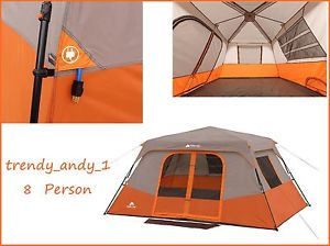 Ozark Trail Instant 13' x 9' Cabin Camping Tent, Sleeps 8, Orange NEW