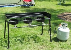 Outdoor Cooker Portable Propane Triple Burner Outdoor Camp Stove Deep Fryer New
