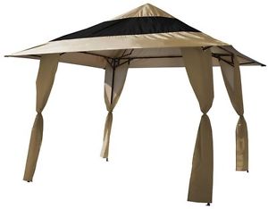 E-Z UP Patio Canopy Instant Shade Outdoor Shelter Tent Cover 12 x 12 ft. Khaki