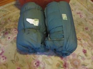 pair (2) two vintage eddie bauer 4 lb 100% down sleeping bags