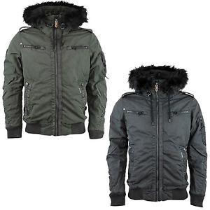 Khujo Serge Uomo Giacca Invernale A Vento casual Cappuccio di pelliccia