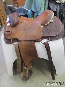 Twister Roping Saddle 15" Ready for Cowboy Work Used