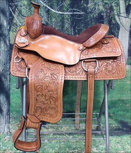BH070-A HILASON BIG KING Series WESTERN WADE RANCH ROPING COWBOY TRAIL SADDLE 16