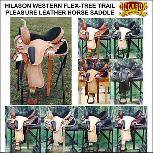 HILASON WESTERN DRESSAGE FLEX TREE BARREL RACING TRAIL SADDLE 14 15 16 17