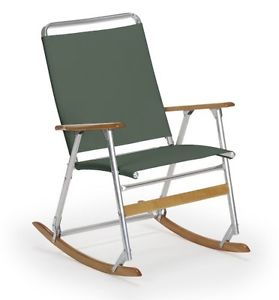 Telescope Casual High Back Folding Rocking Arm Beach Chair, Forest Green