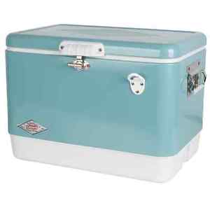 Coleman 54 quart Vintage Steel Belted Cooler, Turquoise