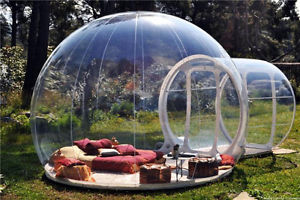 Outdoor Camping Bubble Clear Inflatable LawnTent 2 Door Single Tunnel 3-4Persons