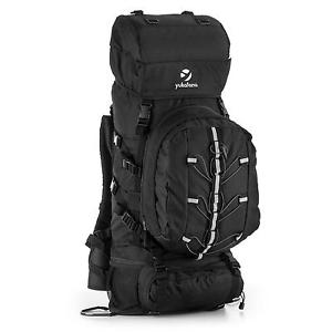 Sac à dos trekking long voyage aventure randonnée étanche confort 80L - noir