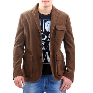 PEUTEREY Hommes Hiver Velours Veste de costume ASH SOUS Marron 0678 Taille 50 M