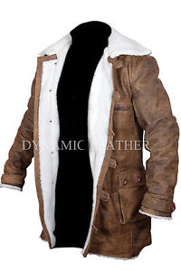 Bane Giacca Pelle Di Vacchetta Lucidatura Marrone Cappotto Trench