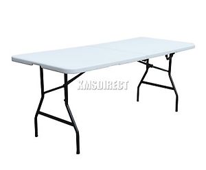 FoxHunter 1,8 M 1,8 Pliable Tréteau Table Plastique Résistant Portable Fête BBQ