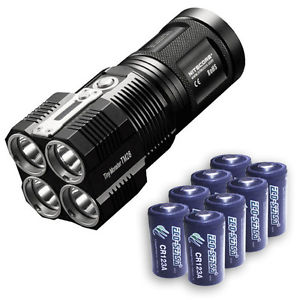 Nitecore TM28 6000 Lumen Rechargeable Flashlight w/8x Free CR123A Batteries