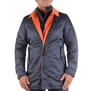 BLAUER USA Hommes Hiver Réversible Manteau Parka Veste Marine Orange 0823
