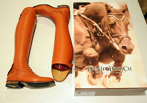 DE NIRO tall field boots NEW BROWN COTTO foxhunt Ladies 8 8.5 9 39 MA S slim