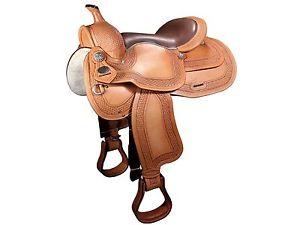 RACING TRAIL PLEASURE western- HORSE  SADDLE 17'' WITH TACK SET