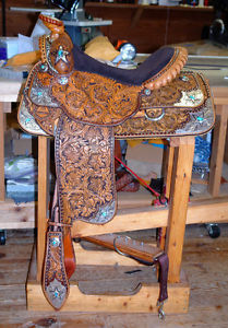 Gorgeous Custom Saddle -Sterling Silver, Turquoise By Black Horse Leatherworks