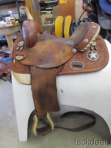 Martha Josey Ultimate Brown Iron Circle Y Barrel Saddle 14" Lightly Used