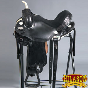 TT205BK2- 14" HILASON FLEX-TREE BARREL RACING TRAIL RIDING WESTERN HORSE SADDLE