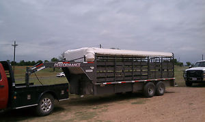 Gooseneck Cattle Stock Trailer Canvas Tarp Top Cover fits 32' x 6'8" wide