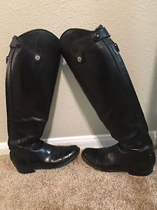 Custom Der Dau Tall English Tall Boot With Alligator Leather Toe, Size 7