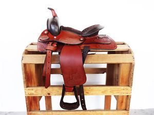 12" CLASSIC TAN WESTERN COWBOY LEATHER TRAIL HORSE PONY YOUTH SADDLE TACK