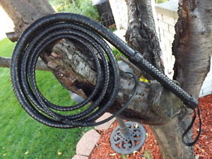 BULL WHIP 8 FOOT BLACK KANGAROO BULLWHIP CUSTOM BULLWHIPS