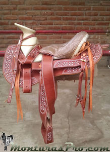 15" Montura Charra Mexican Charro Saddle -c02