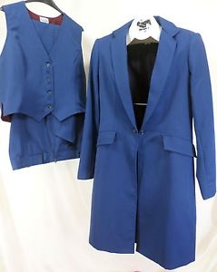 Reed Hill Saddleseat Ladies 3pc suit Bright Navy Tone on Tone poly size 26 - USA