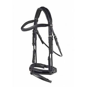 PDS® Carl Hester Rolled Snaffle Bridle with Flash and Rubber Lined Snaffle Reins