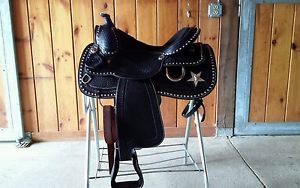 Black western show saddle
