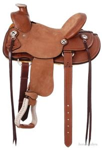 13 Inch Western Saddle-Wylie Wade Roughout-Silver Royal-Light Oil or Medium Oil