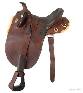 18 Inch Australian Western Rancher Saddle-Dark Oil-With Horn-Regular Tree