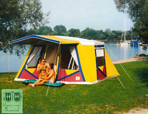 Steilwandzelt, Hauszelt, Zelt Palermo mit Küchenerker