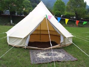 Four Season Cotton Canvas 4m Bell Tent Glamping Tent for Outdoor
