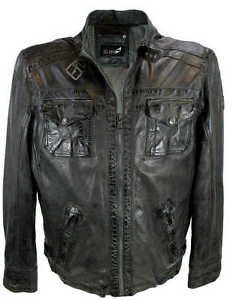 Jilani - Uomo Giacca In Vera Pelle pelle Agnello nappa grigio nuovo 9183