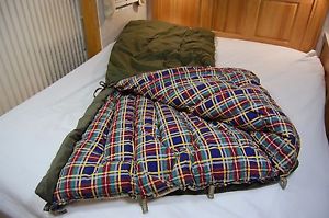 Vintage Eddie Bauer 4.5 lb Down Sleeping Bag Robe Flannel Liner Free Ship