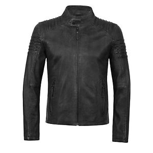 Gipsy Uomo Giacca Motociclista In Pelle Rame W16 SF LVW giacca Aderente, Nero