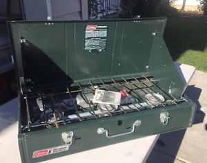 Coleman 428 Dual Fuel 3 Burner Camp Stove 1999 Excellent Used Once