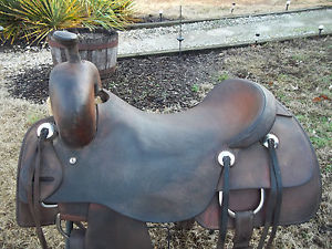 Ranch Cutting Saddle/ Jeff Smith Saddlery 17 Inch Hard Seat