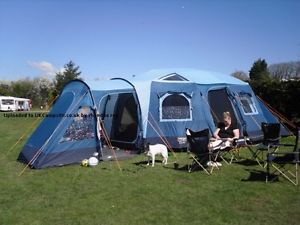 VANGO ASPEN 700DLX 7-8 MAN/PERSON TENT 3 ROOMS SEWN IN GROUNDSHEET VGC RRP £550!