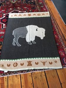 RARE Vintage Faribault Woolen Mill 100% Virgin Wool Made in USA Cabin Blanket