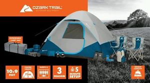 Ozark Trail 28-Piece Premium Camping Combo Set: tent chairs sleeping bags lanter