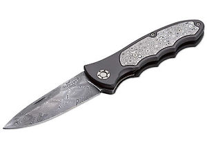Damast Tachenmesser Böker Leopard-Damast III 42 Collection Klappmesser Messer