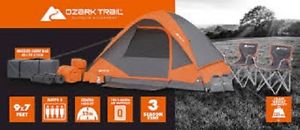 Ozark Trail 22 pieceTent Camp Combo 4 Person 3 Season Chair Lantern Quick set up