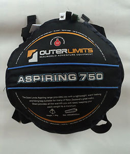Outer Limits Aspiring 750 Sleeping Bag, liner, mat